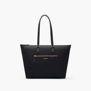 Burberry Black Nylon Tote with Gold-Tone Zip Detail
